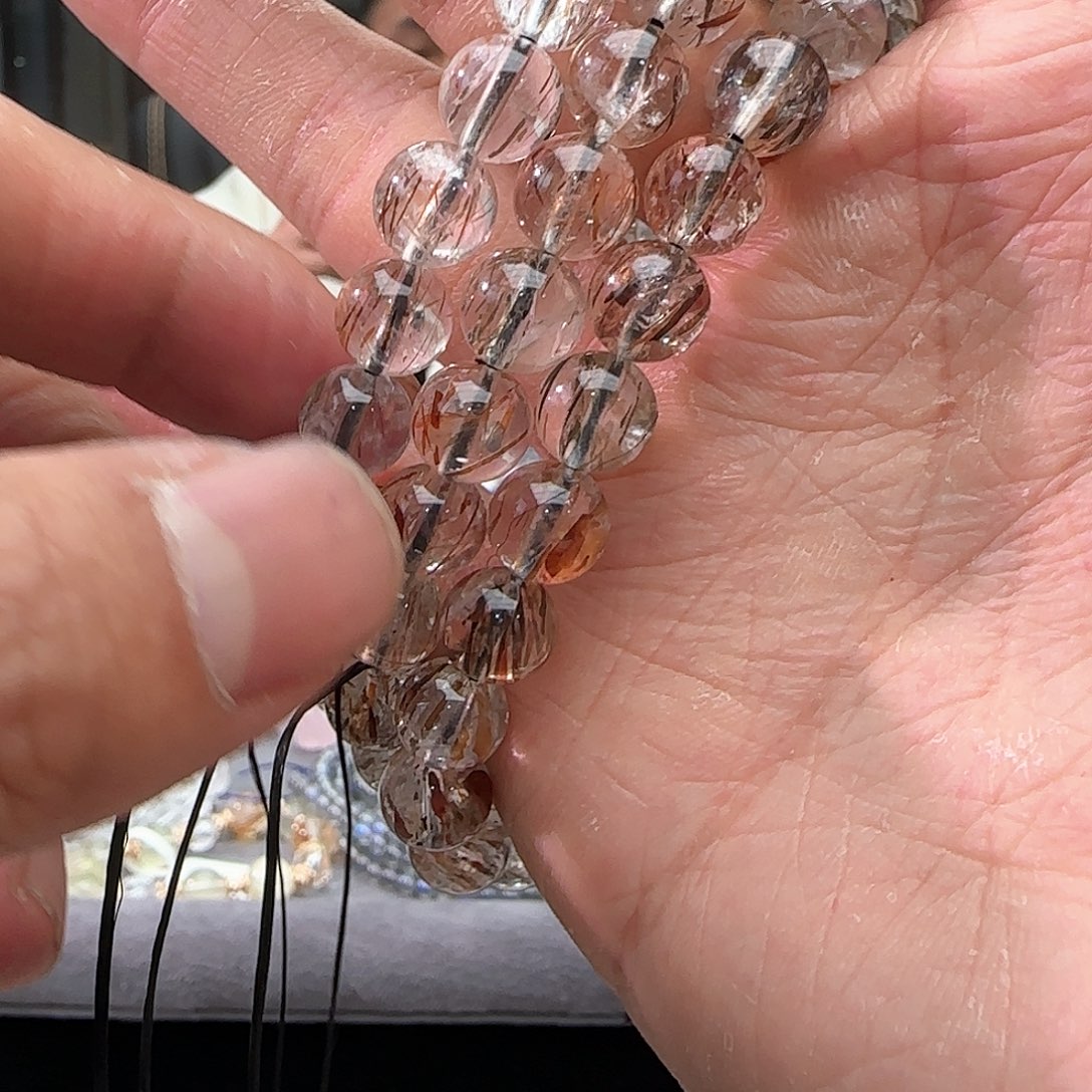 水晶手链未镶嵌黑金超