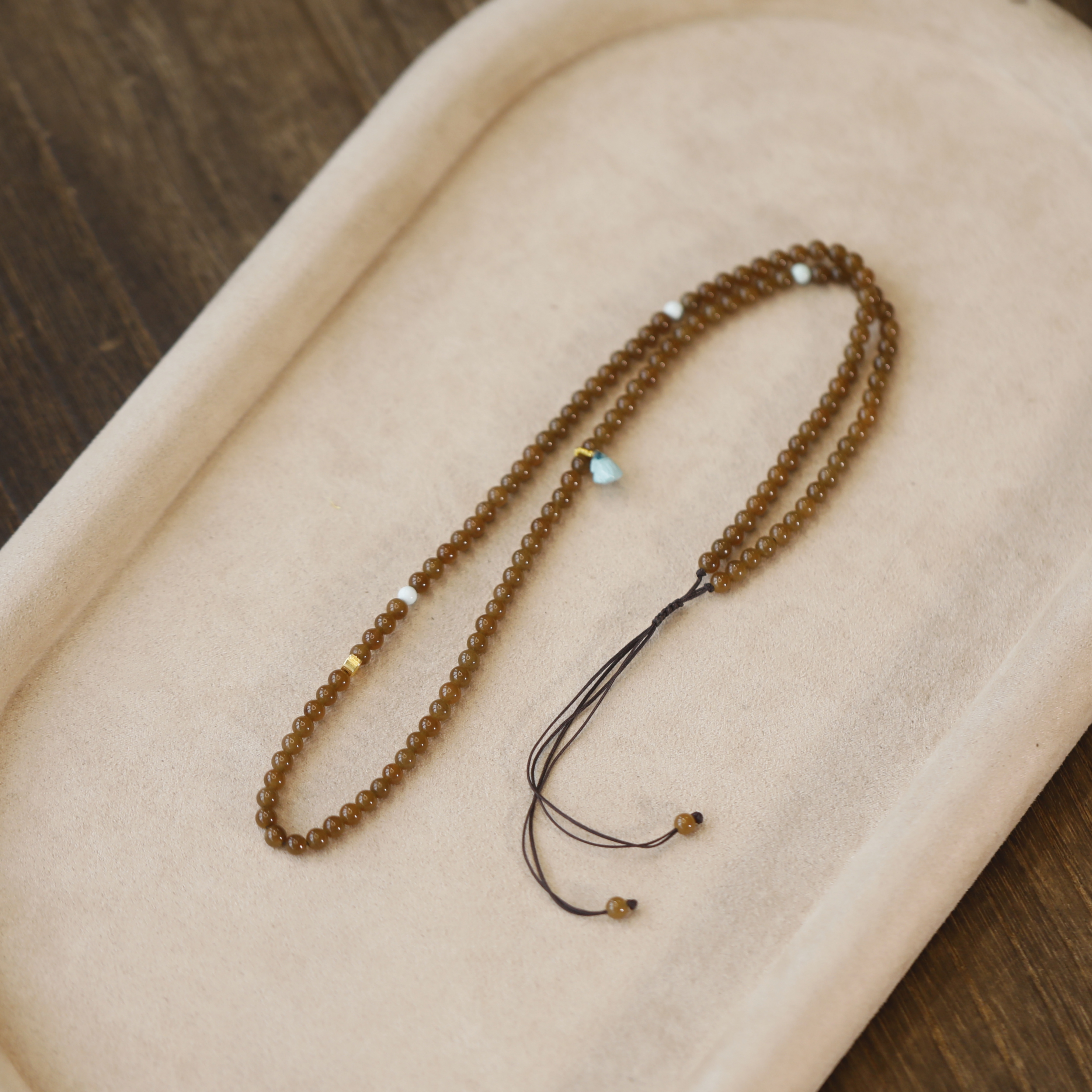 麦麦【清池】天然和田玉糖料万能链+18K  四 项链  多样性发一