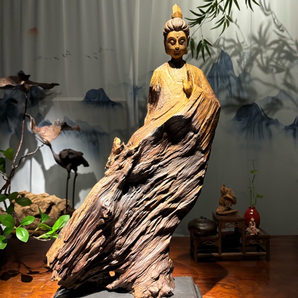 木根雕艺术摆件〔北魏佛〕非遗手工精雕细作