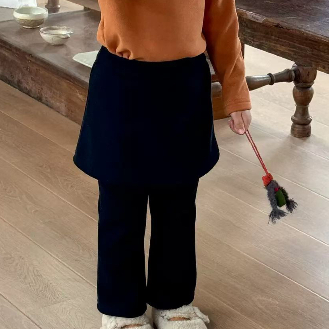 女童冬季加绒加厚喇叭裤百搭休闲长裤