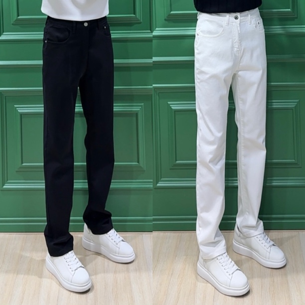 小直筒防褪色高弹力牛仔裤