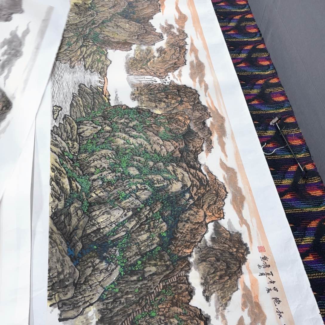 国画金***光田秀元180/70山水马