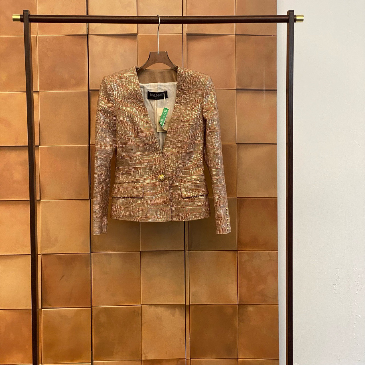 Balmain 花纹水钻满印西装外套/38码/存放品/29188