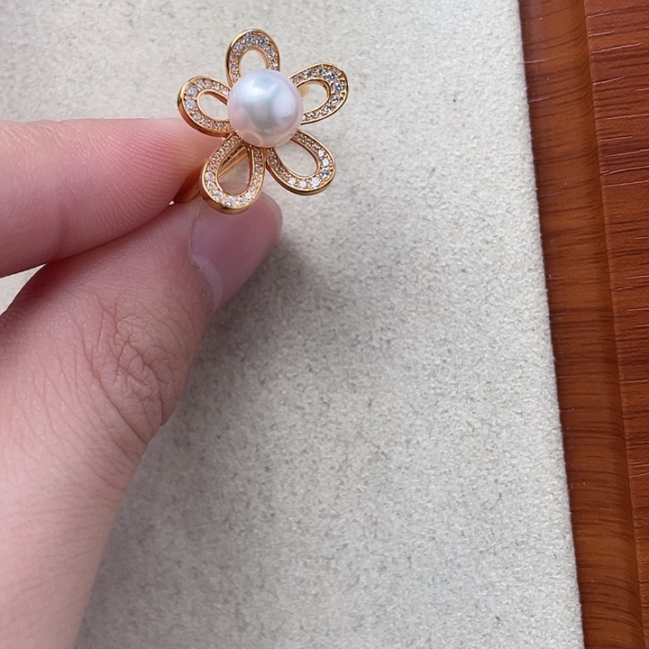 海水珍珠戒指银S925镶嵌