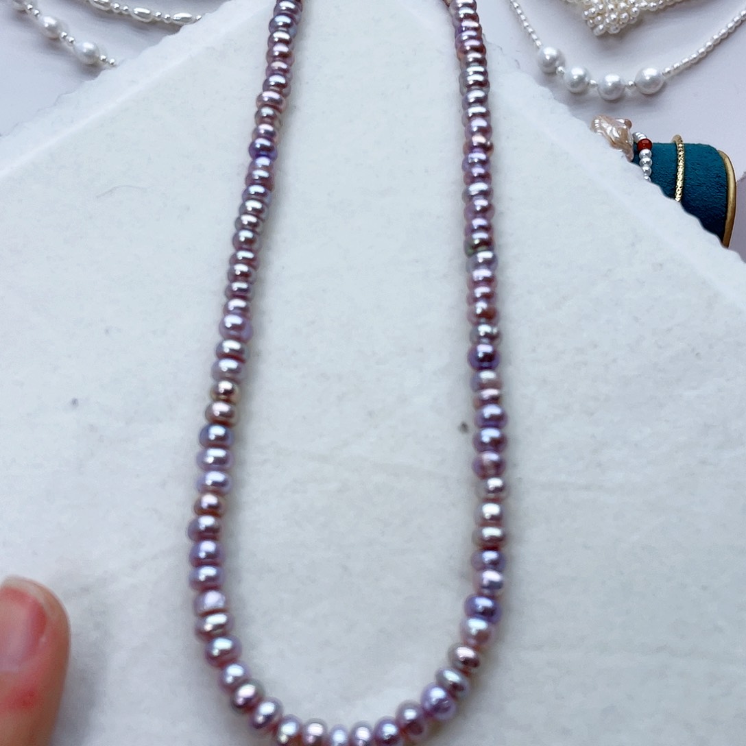 颈饰银S925镶嵌淡水珍珠