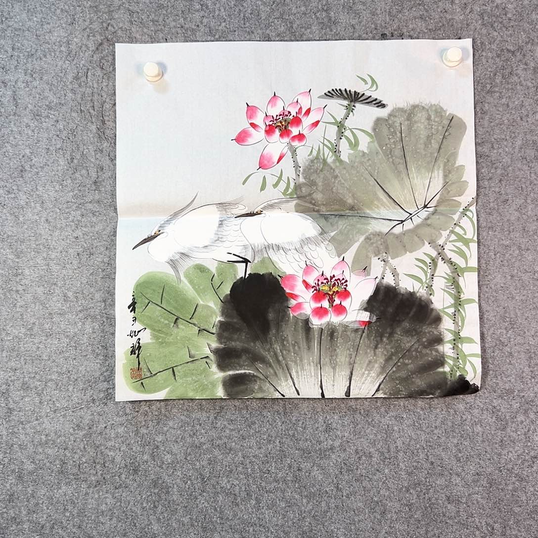 国画527 山水黔城市中心的一