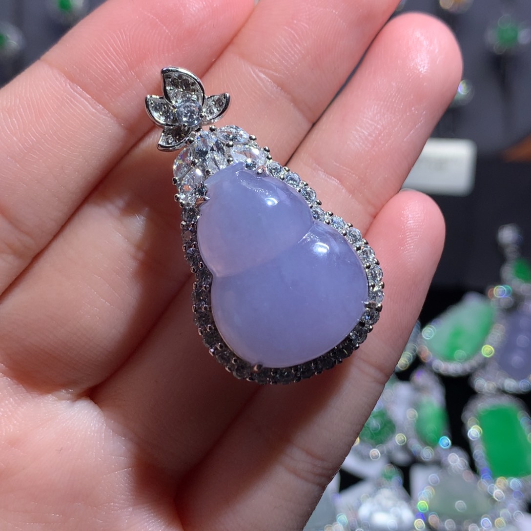 翡翠银S925镶嵌颈饰天然翡翠