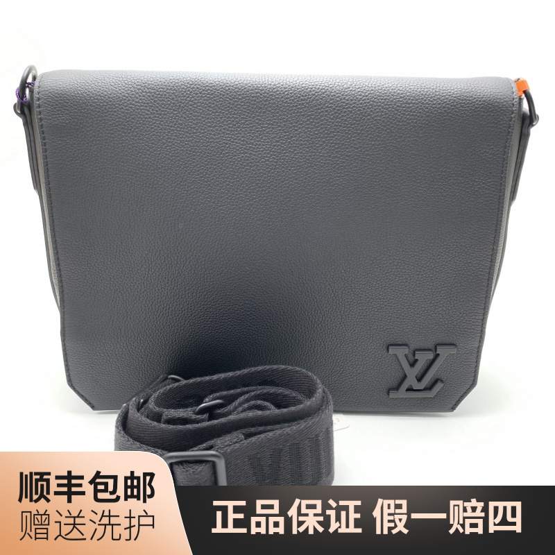 99新 LouisVuitton/路易威登 LV黑色翻盖邮差包/10020755肩包男包