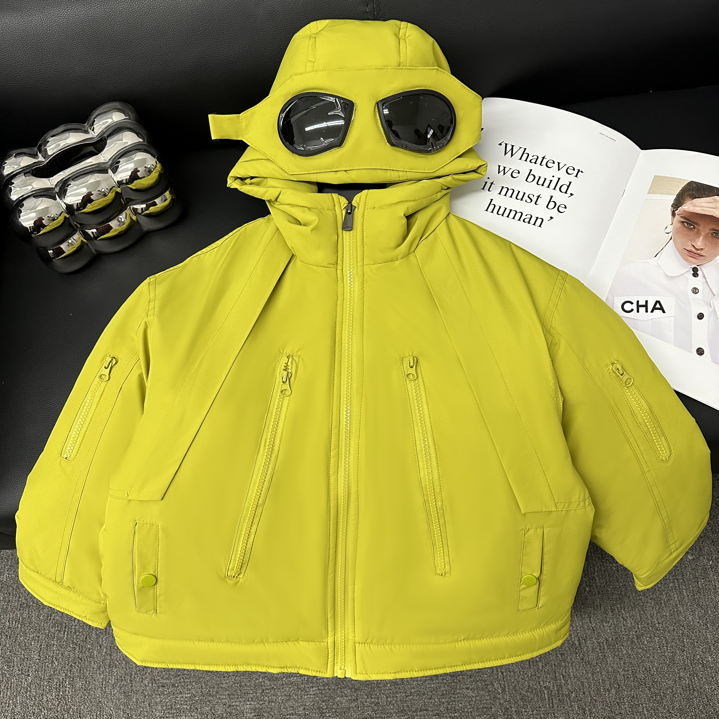 儿童加厚冲锋衣棉服2024冬季冬装酷帅连帽设计师款男女童雪地服