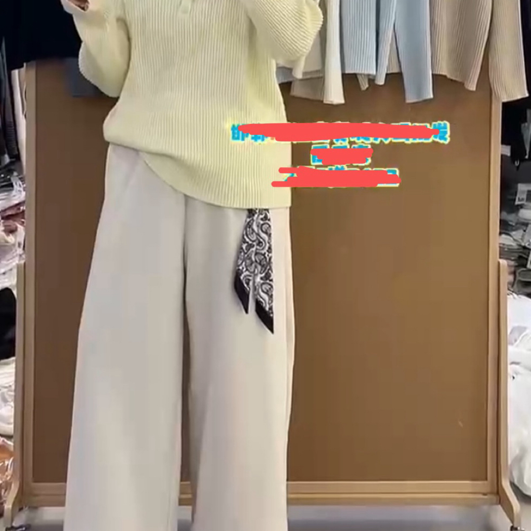 毒家1626#加厚加绒花边糯米裤裤长95