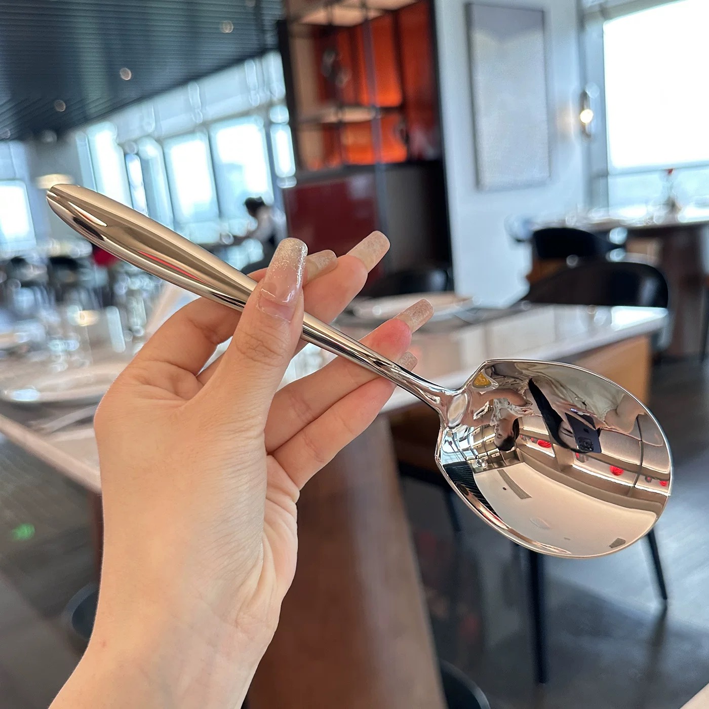 【特价清分餐勺】304不锈钢勺子公用勺西餐厅酒店网红公勺分菜勺
