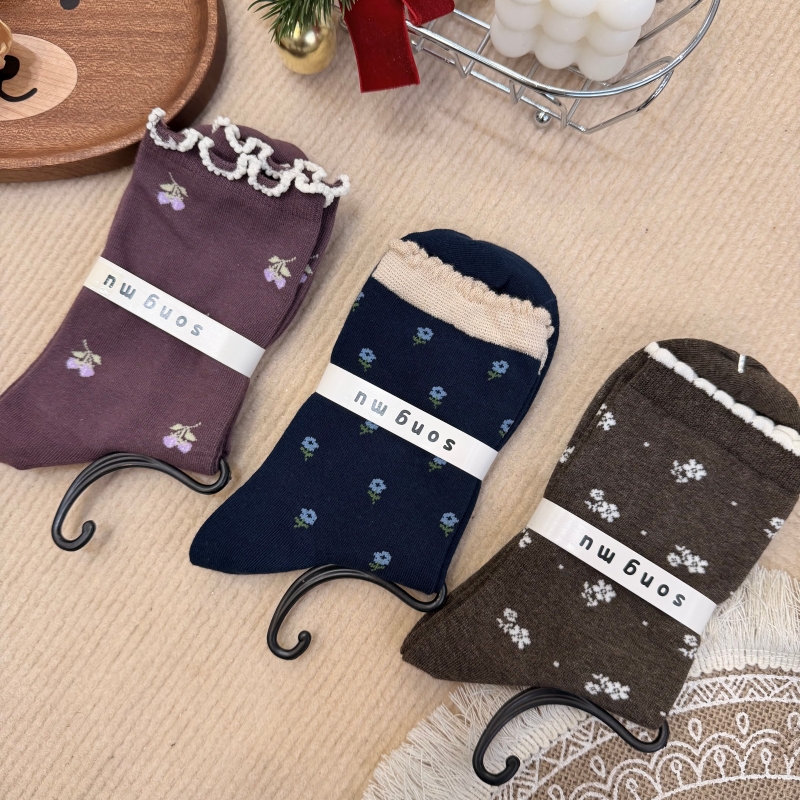 【松木】木耳边花边袜森系款式