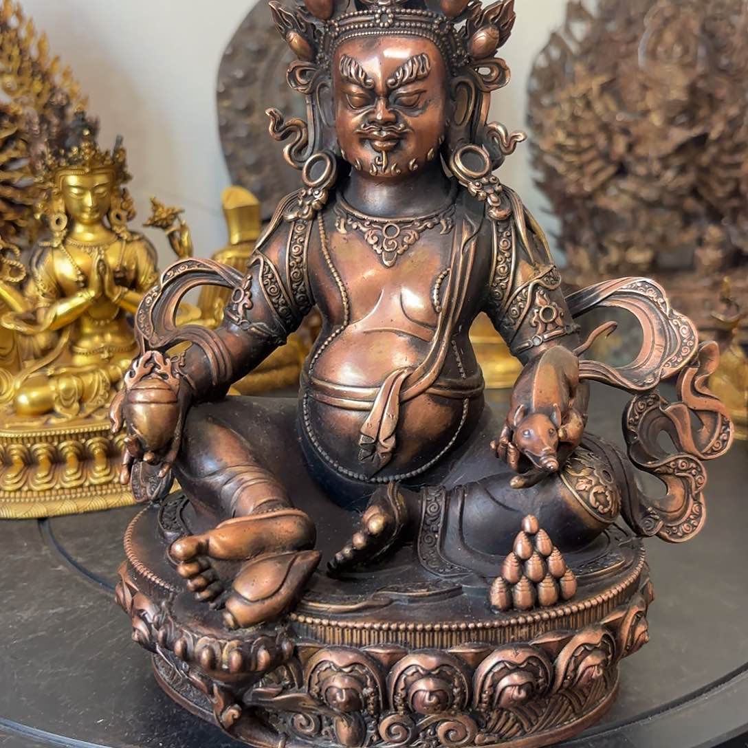 黄财神藏佛紫铜摆件