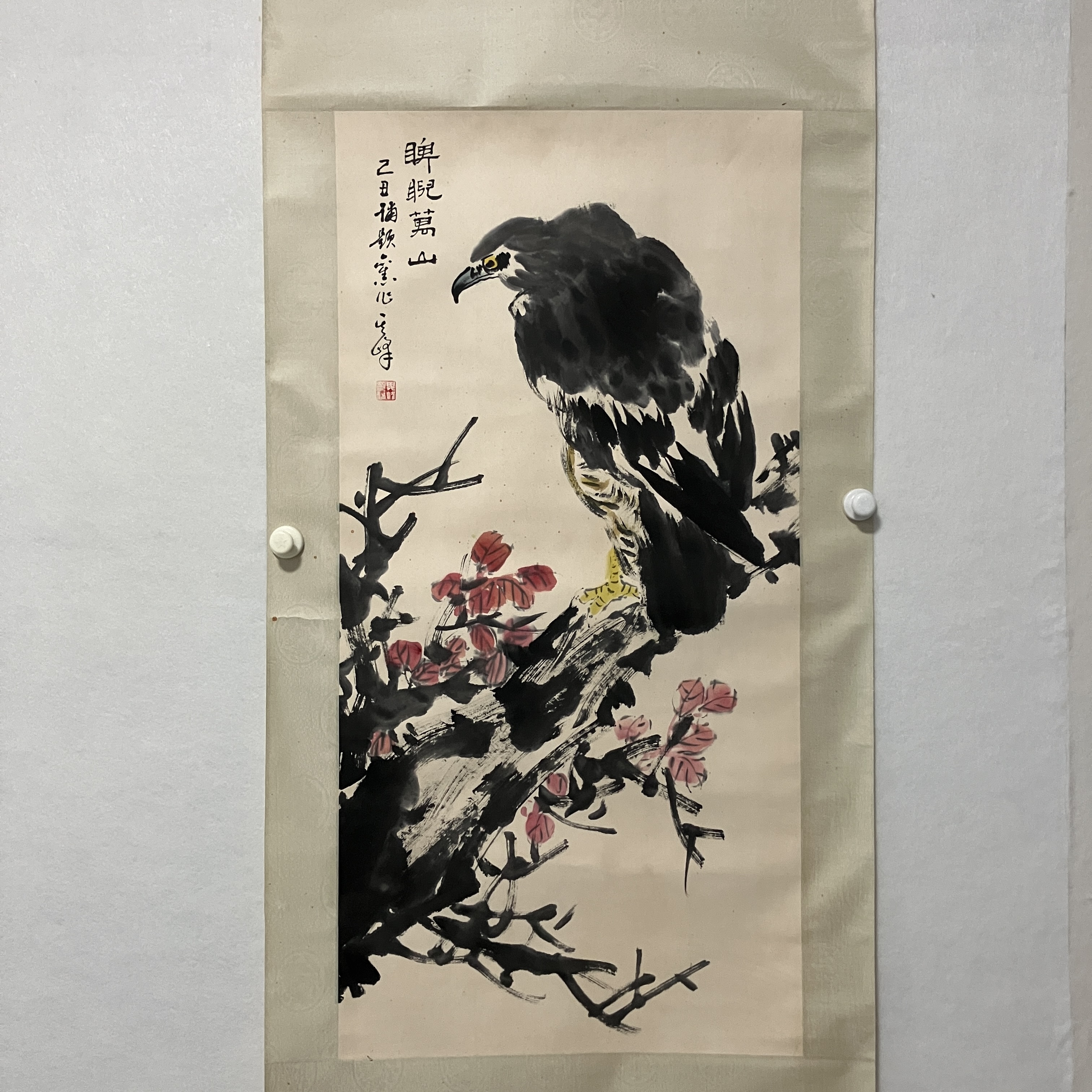 649  花鸟纸本设色 立轴 96×48cm