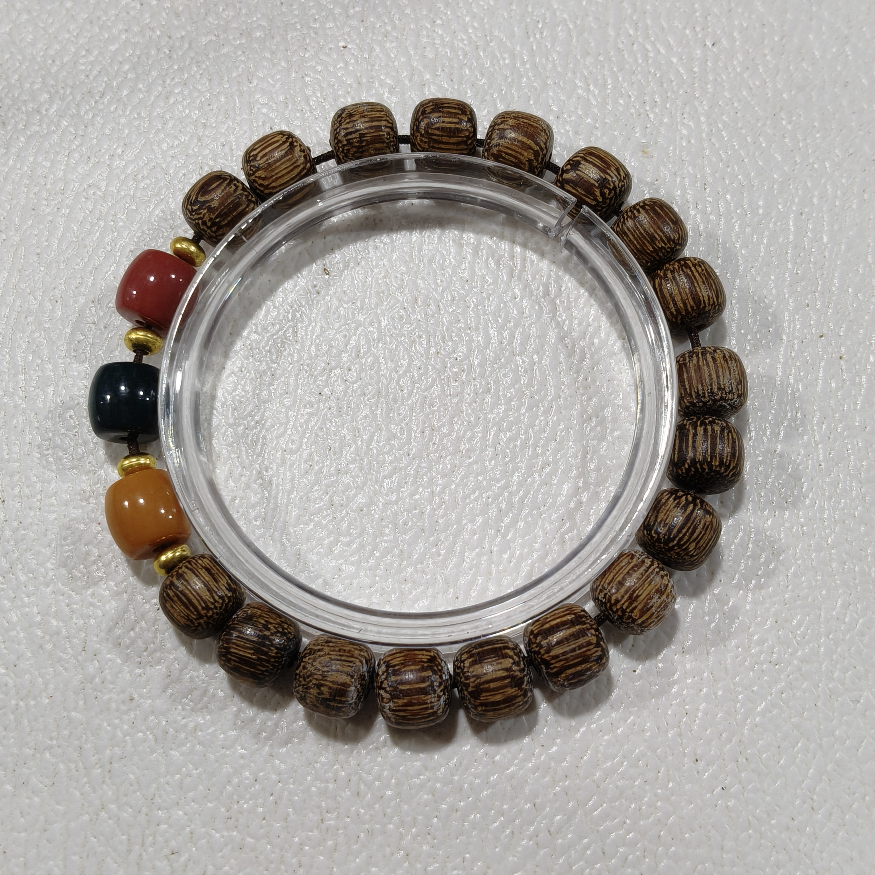 A141  黑油檀香 卡0.9 老型单圈手串