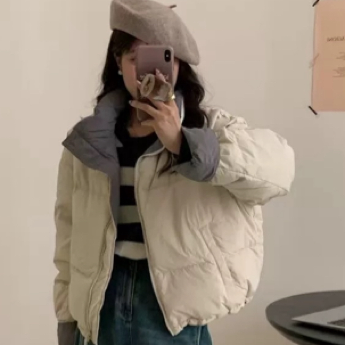 立领两面短款时尚冬季外套