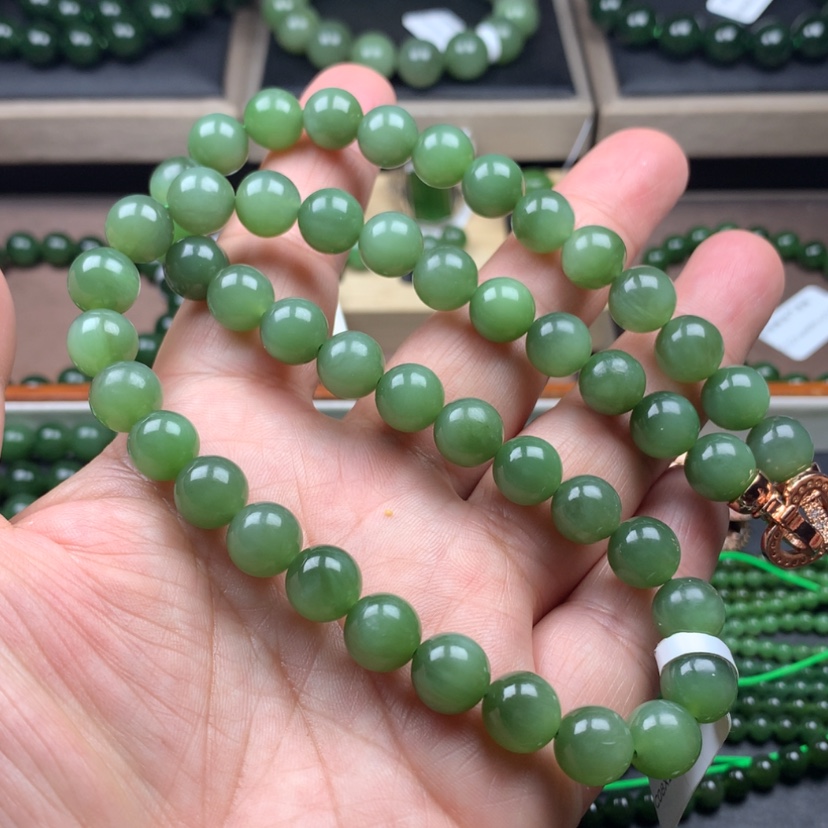 【闪购商品】和田玉（碧玉）颈饰未镶嵌10mm猫眼