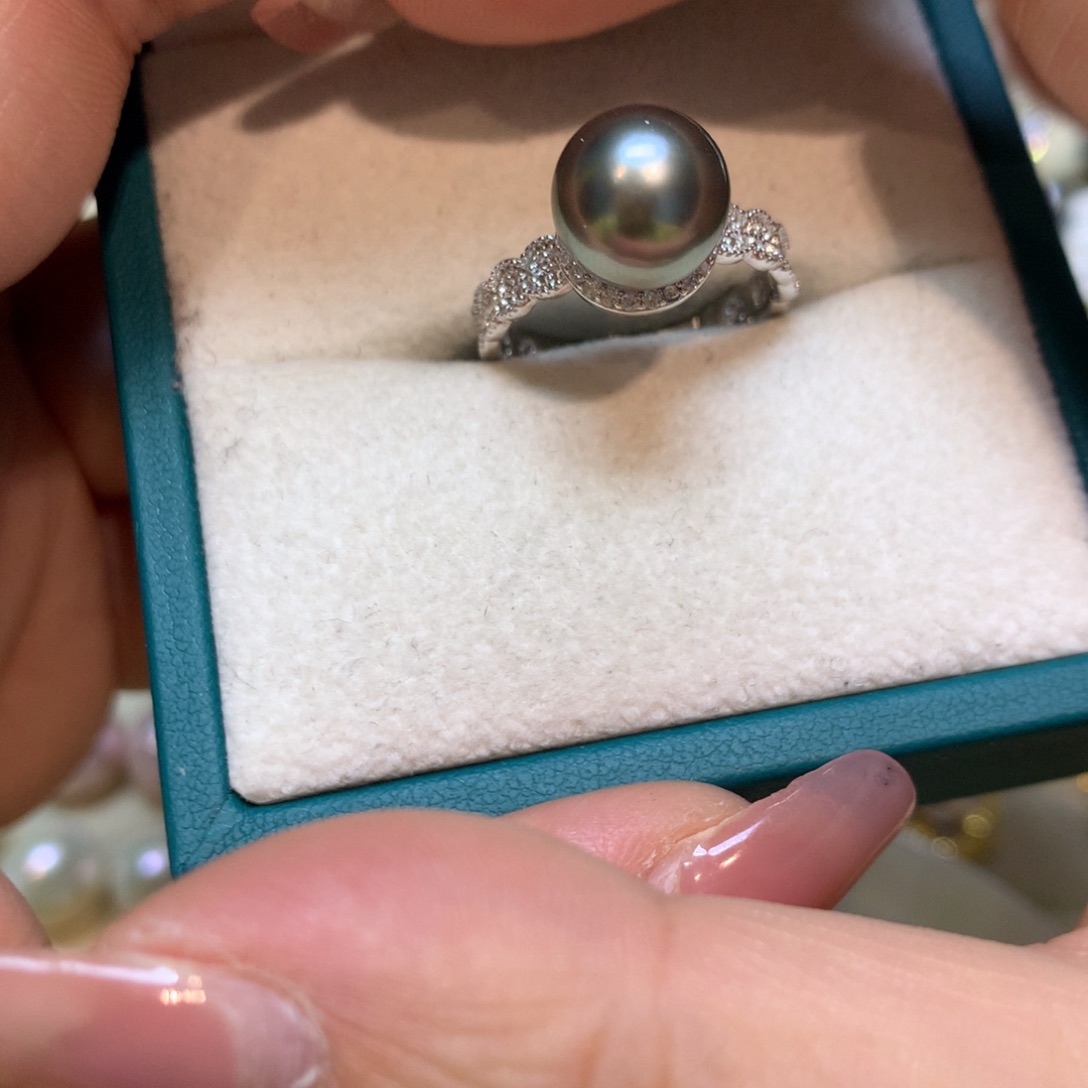 海水珍珠戒指银S925镶嵌