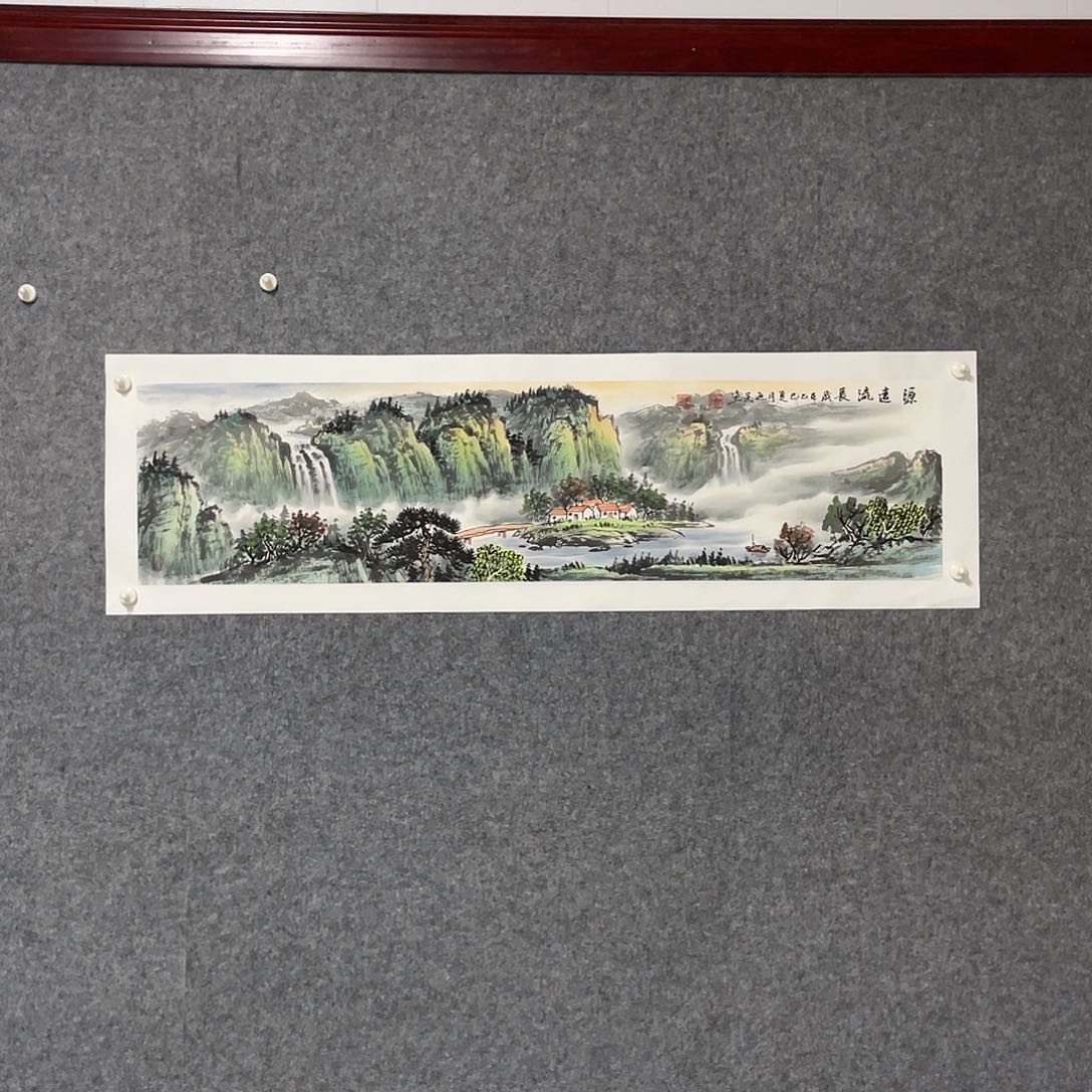 国画四尺对开138:35画芯 捡漏