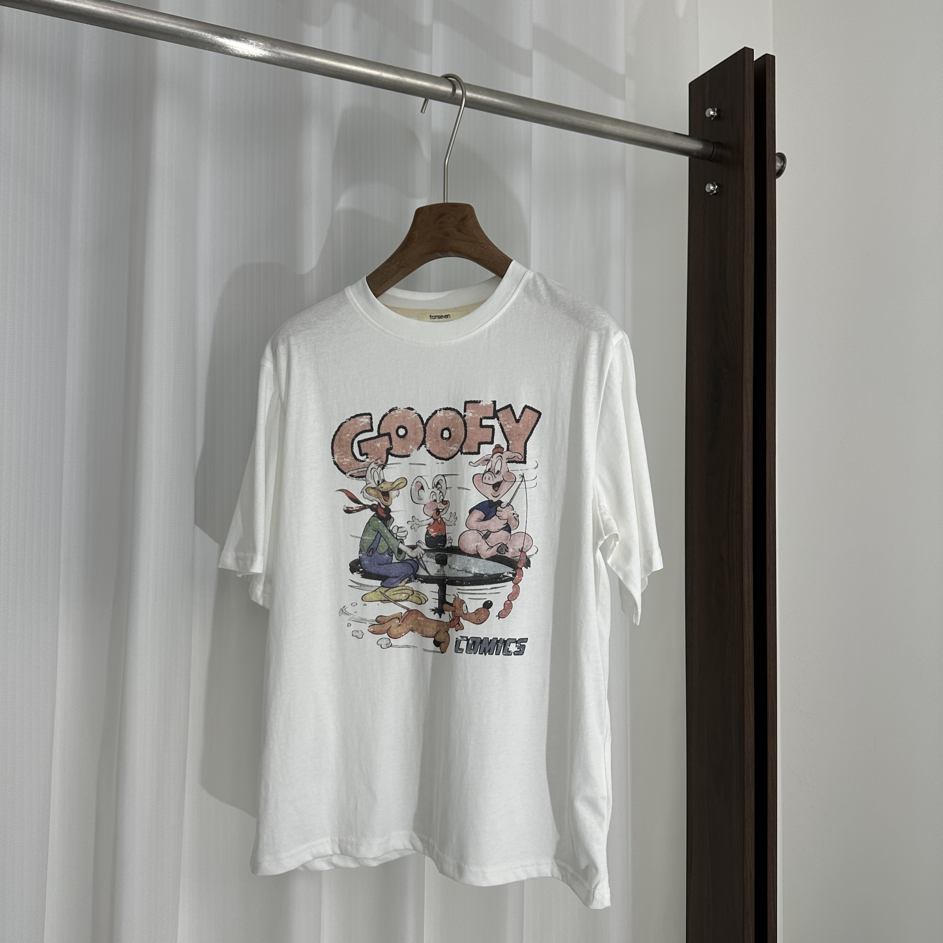 韩系套头圆领T桖女卡通印花时尚休闲百搭纯棉T