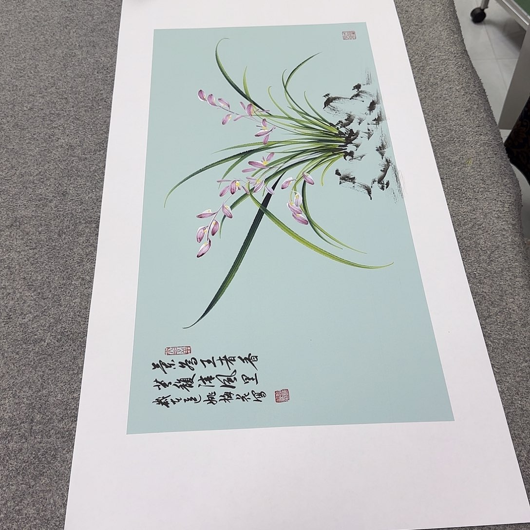 国画国画立体兰花作品