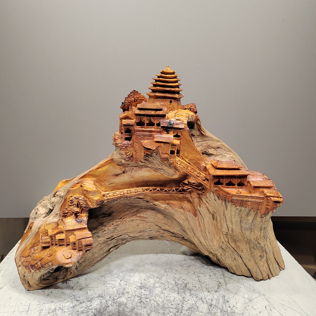 天工之境，北太行易县料根雕摆件，高油高密纯手工雕刻匠心之作