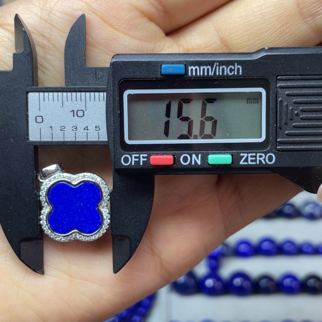 青金石银S925镶嵌吊坠