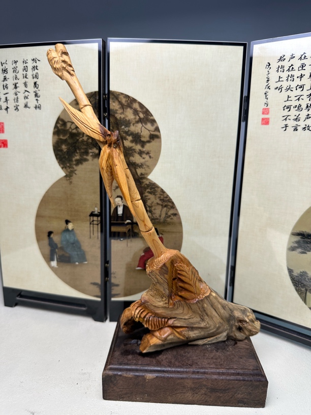 太行崖柏竹节节高升竹笋摆件工艺品创意雕刻精美老料手工艺把玩