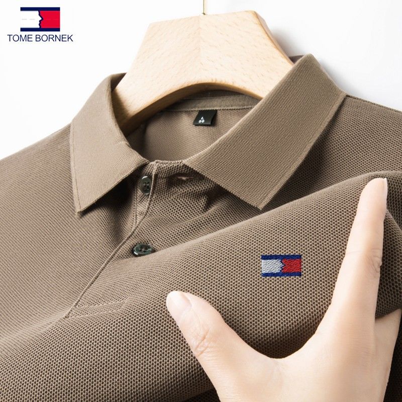 正品汤米希凯利短袖T恤男夏季纯色商务休闲纯棉透气半袖POLO衫