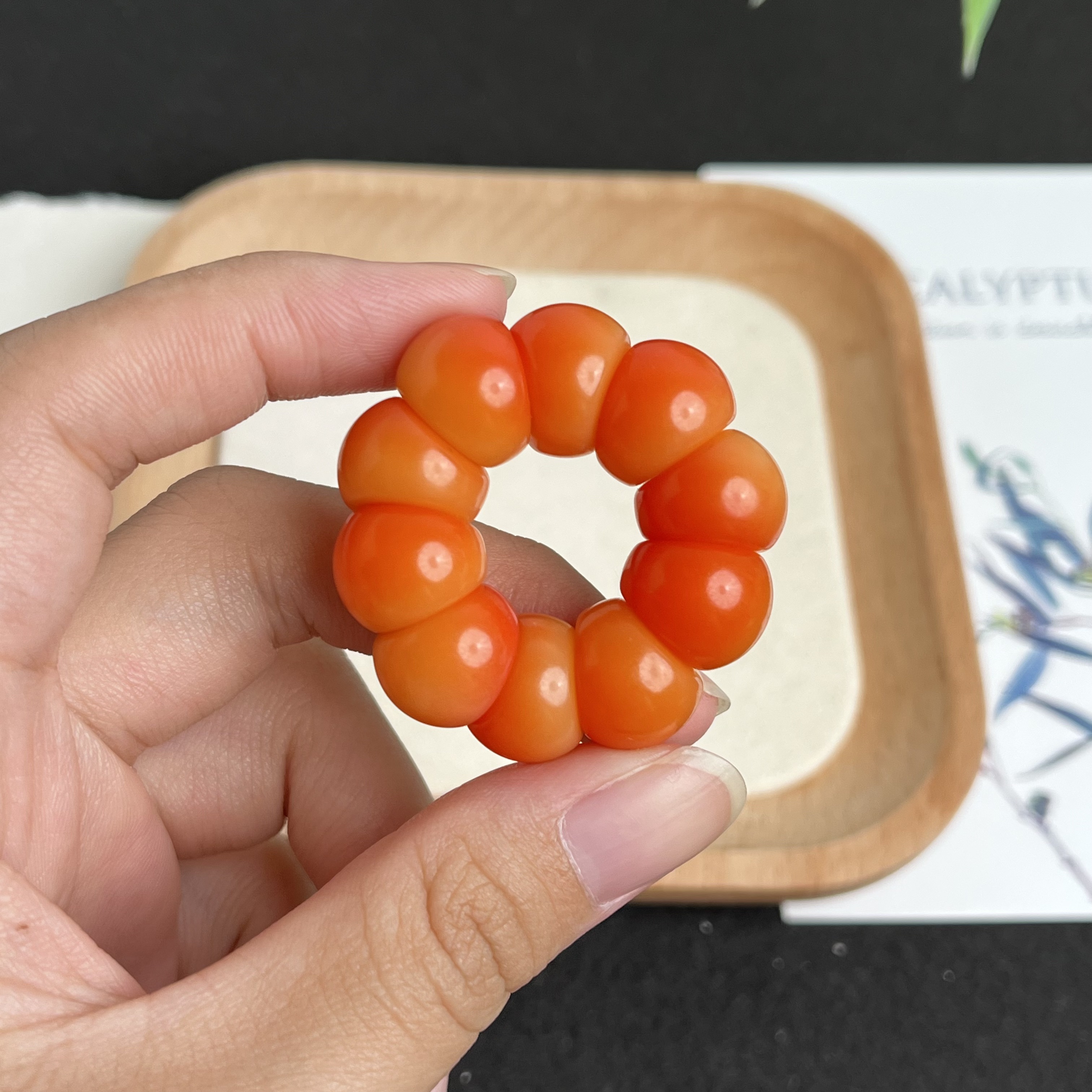 【暖阳14mm】菩提根晚霞橘圆切蒜瓣手捻CS023-1404