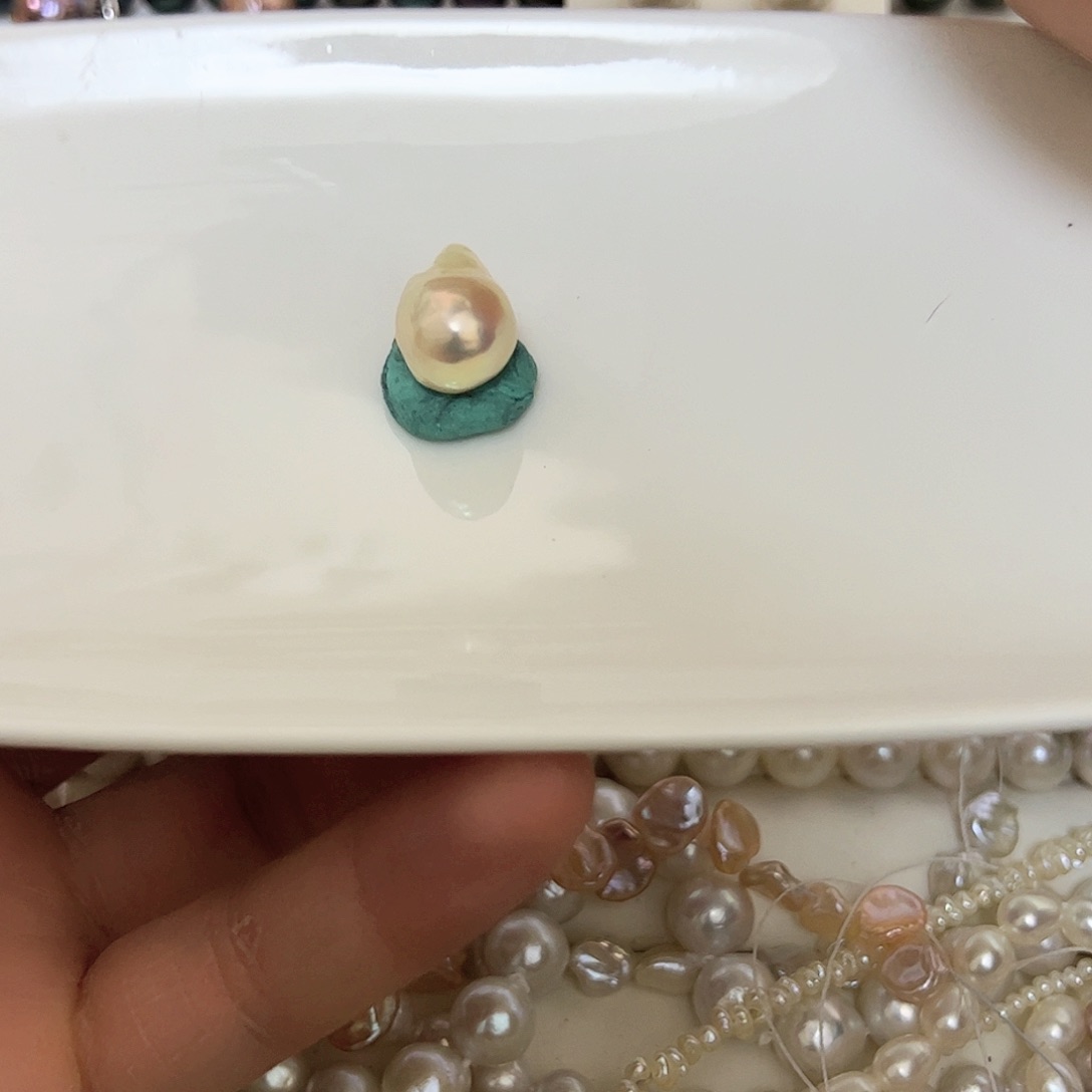 淡水珍珠吊坠(不含链)银S925镶嵌柚*