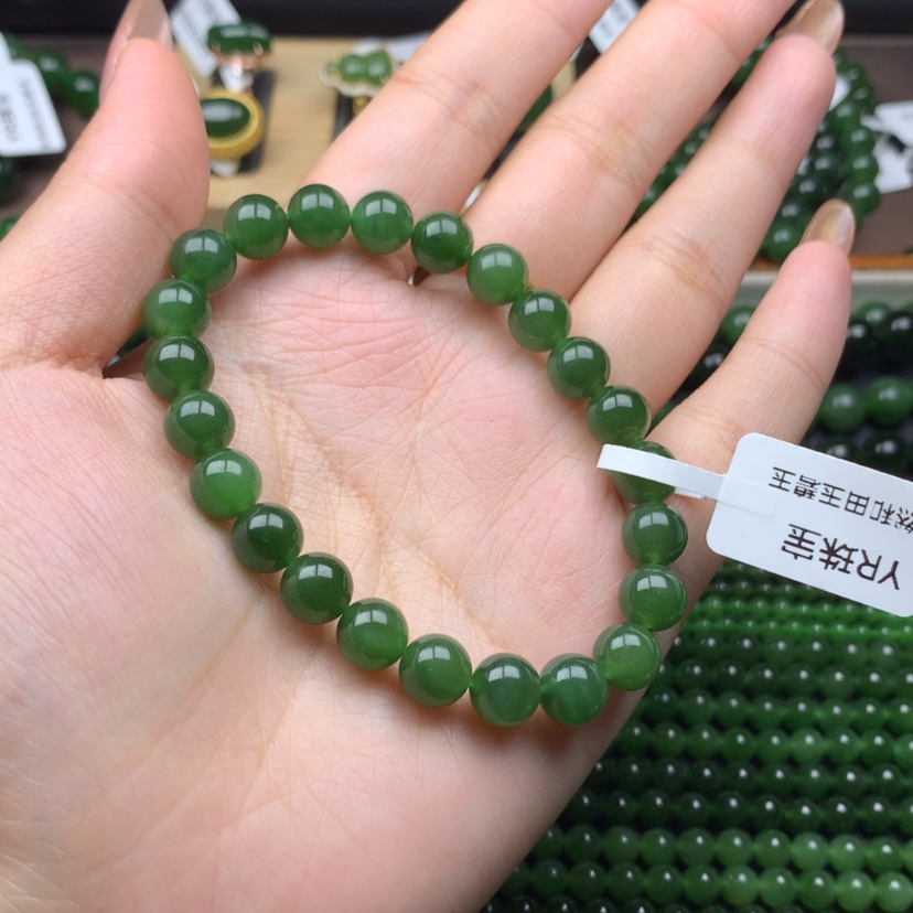 【闪购商品】未镶嵌手串和田玉（碧玉）寒*8mm 