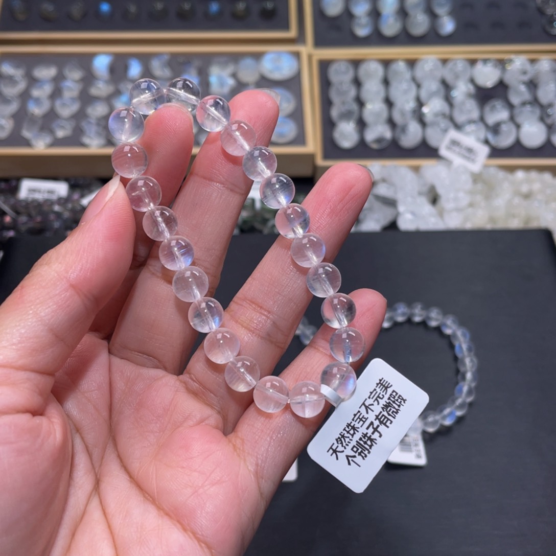 月光石手链未镶嵌?***?蓝月光手链8.2m