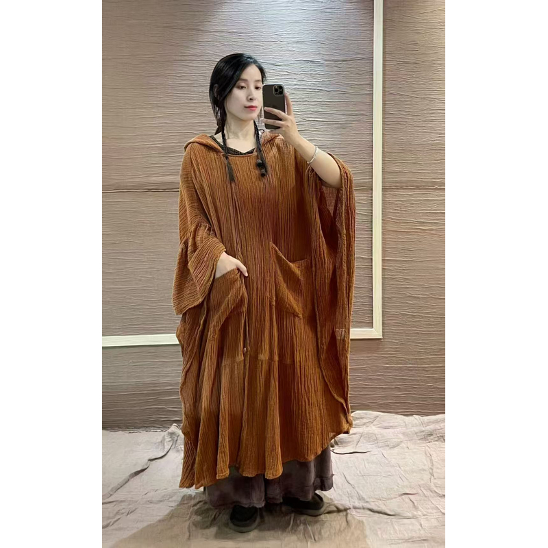 麻淑儿3136福利长裙宽松复古文艺百搭