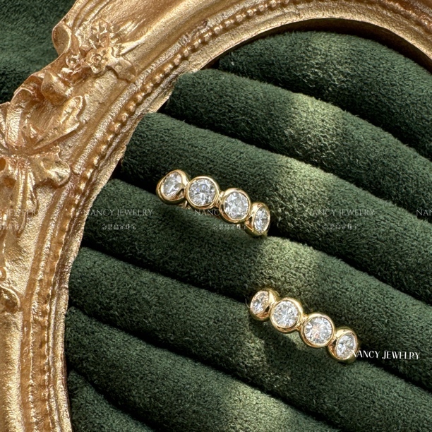 实验室培育钻石【念慈高定】18k老钱风泡泡金珠耳圈小号重金高品质