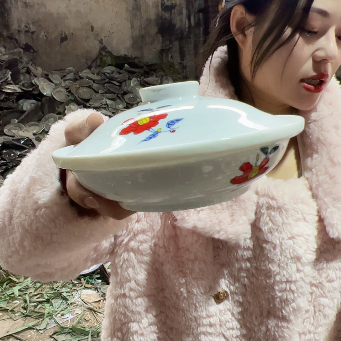 摆件陶景德镇陶瓷7寸和合器