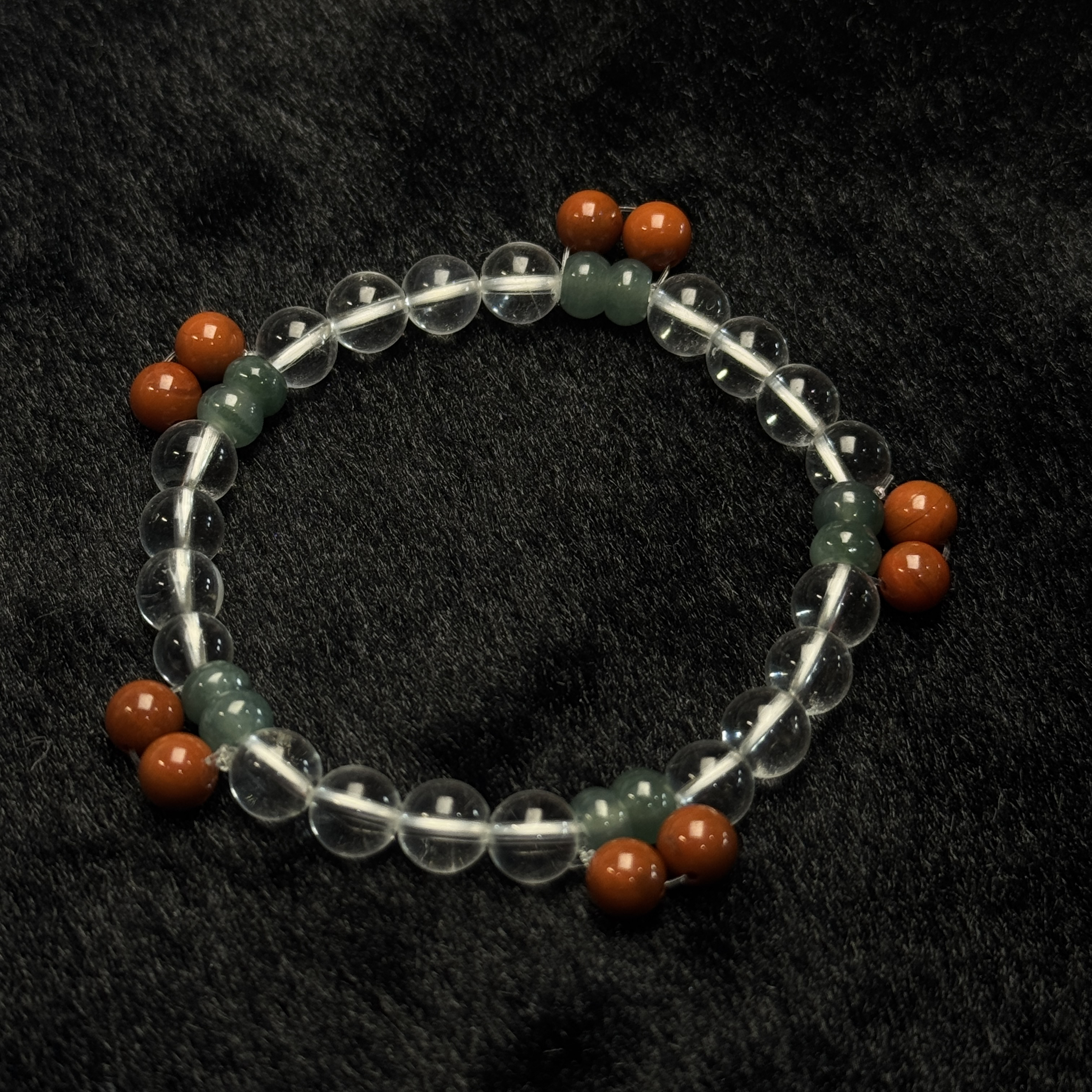 6mm白水晶南红樱桃手串小众设计16手围