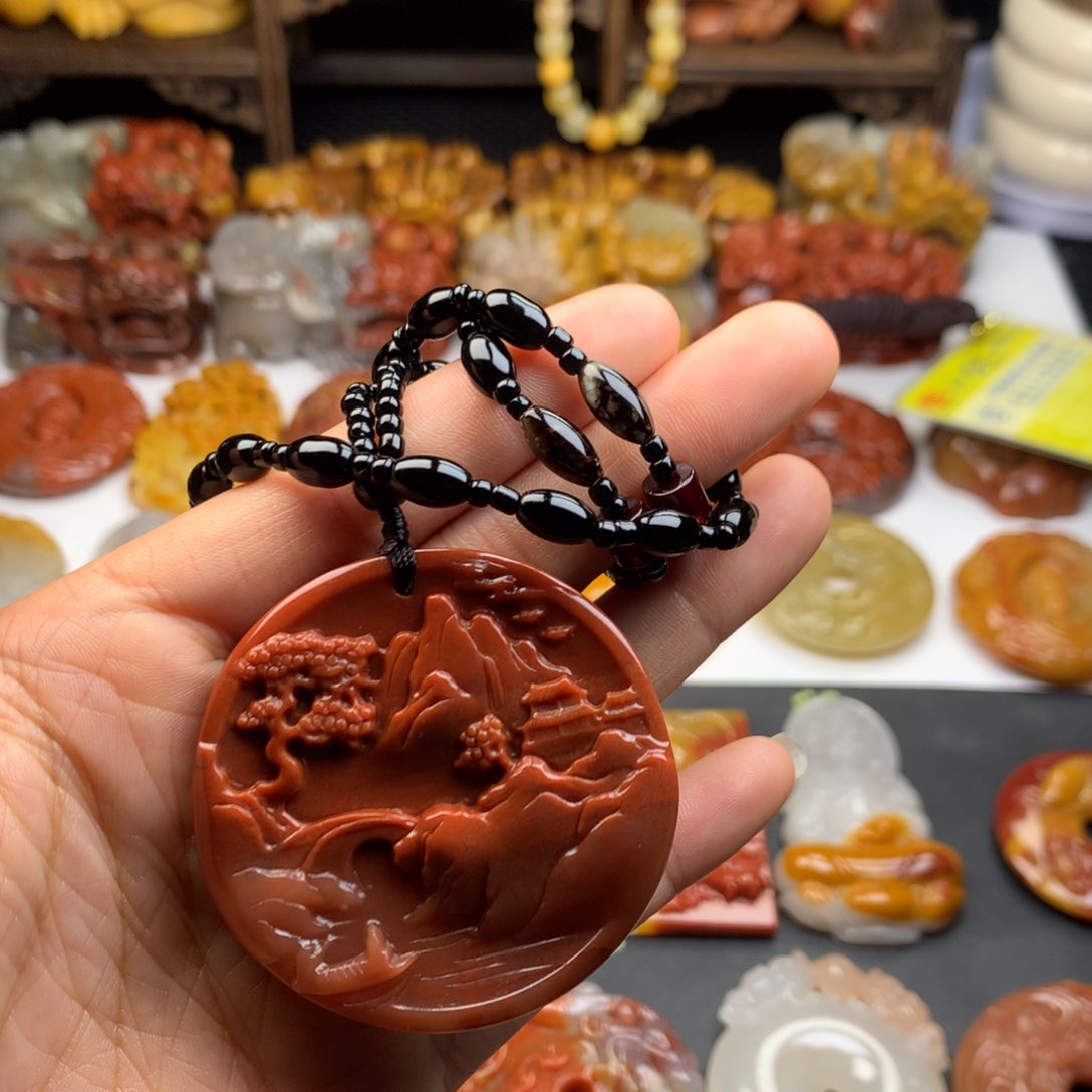 石英质玉（黄龙玉）挂件未镶嵌