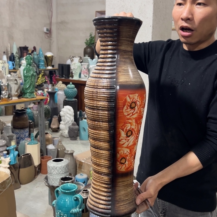 摆件高60口12公分低温瓷干微瑕