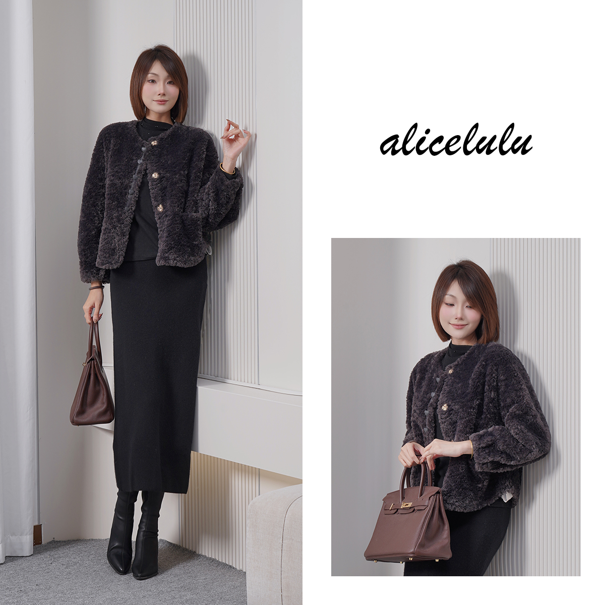 alicelulu暖灰絮语.外套复古轻奢气质高级感S2145231Tr