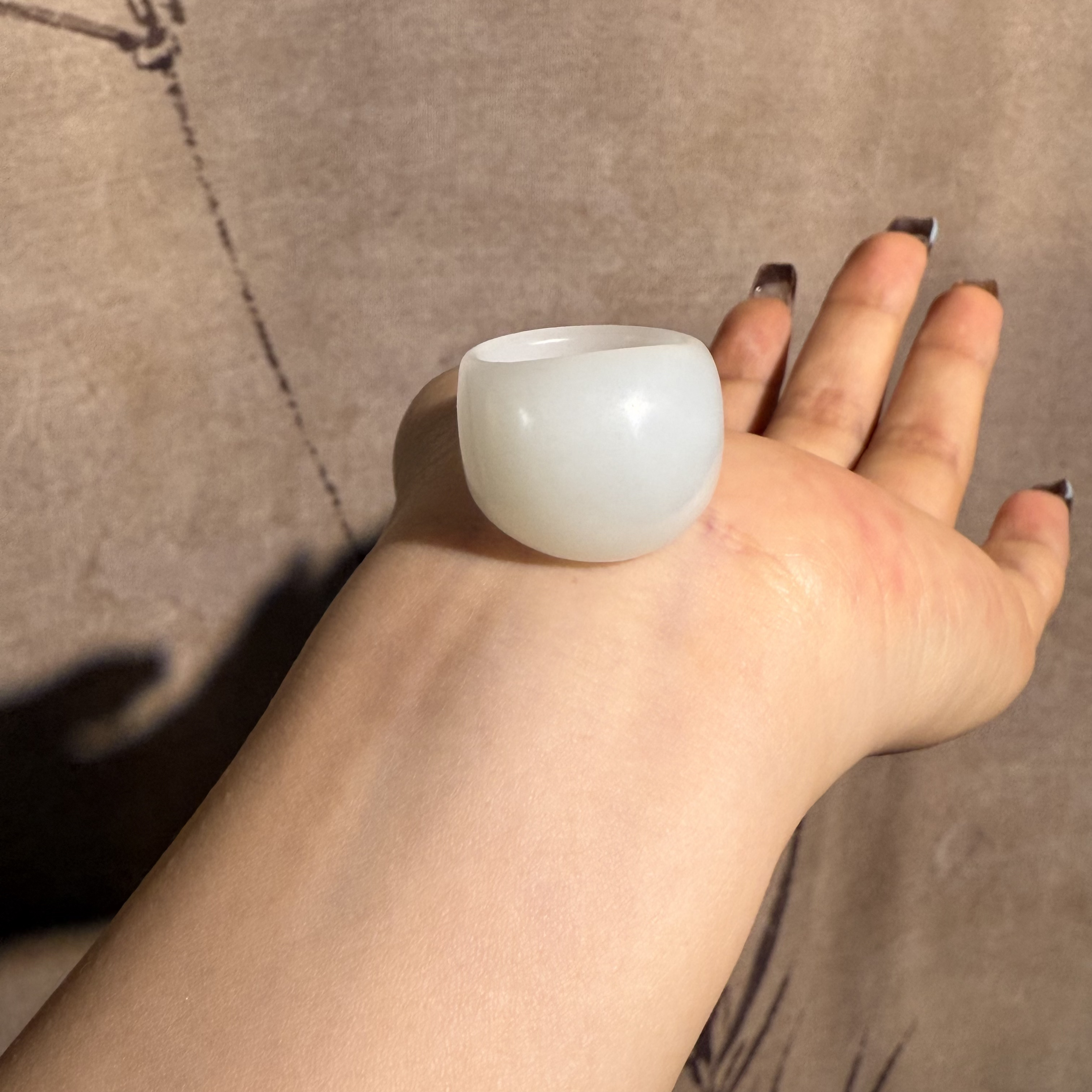 20宽馒头戒指和田玉白玉戒子简约时尚个性精品