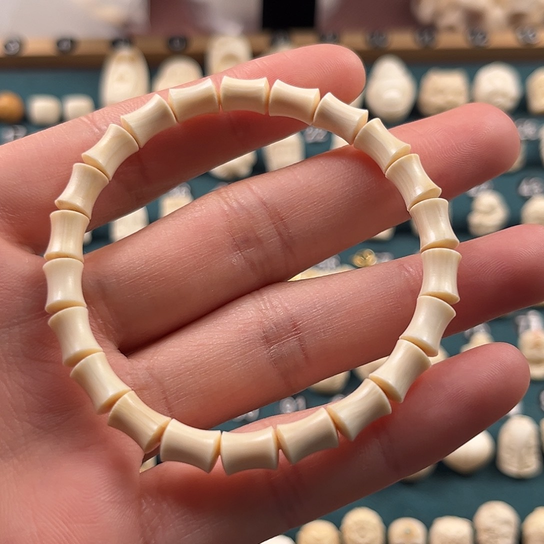 吊坠猛犸象牙6*8节节升高手串