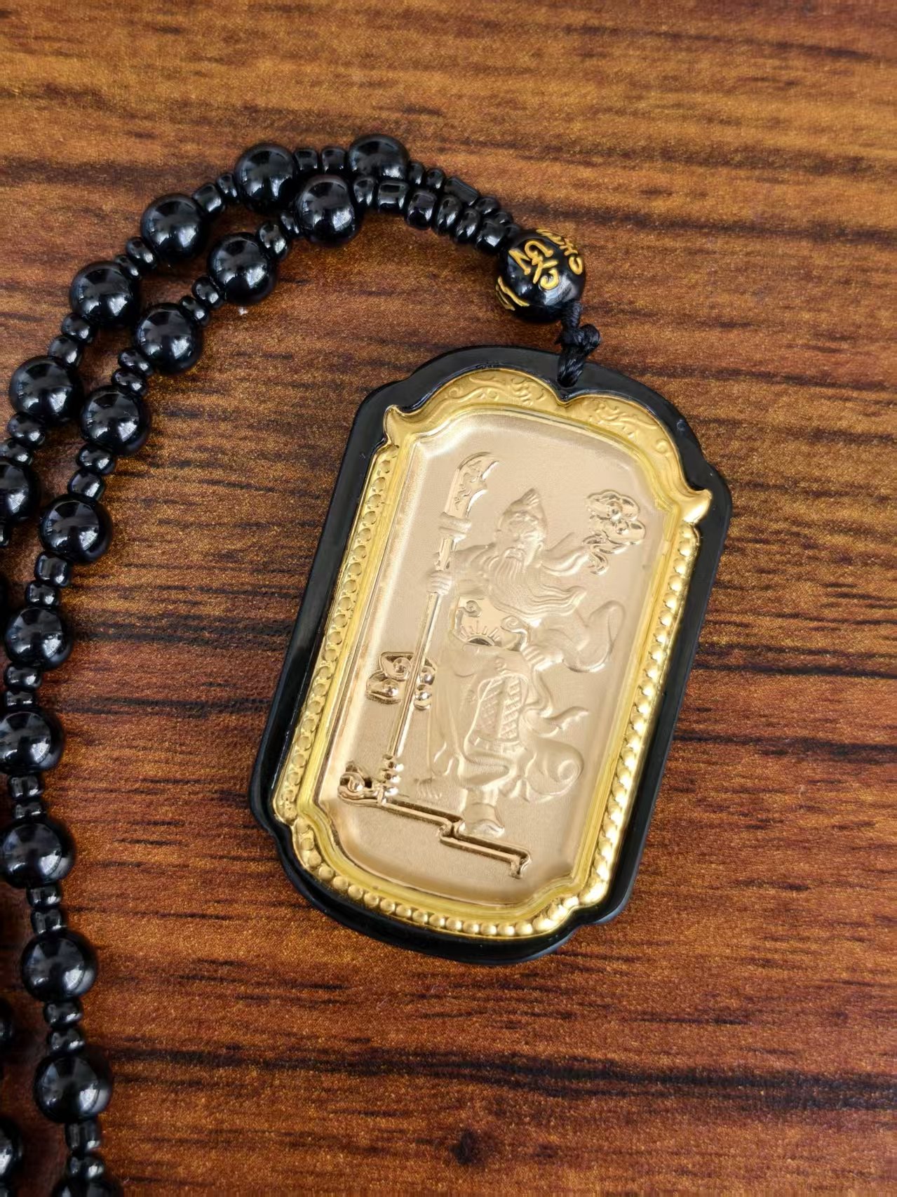 非金属玻璃吊坠 镀金义薄云天・金甲关公吊坠