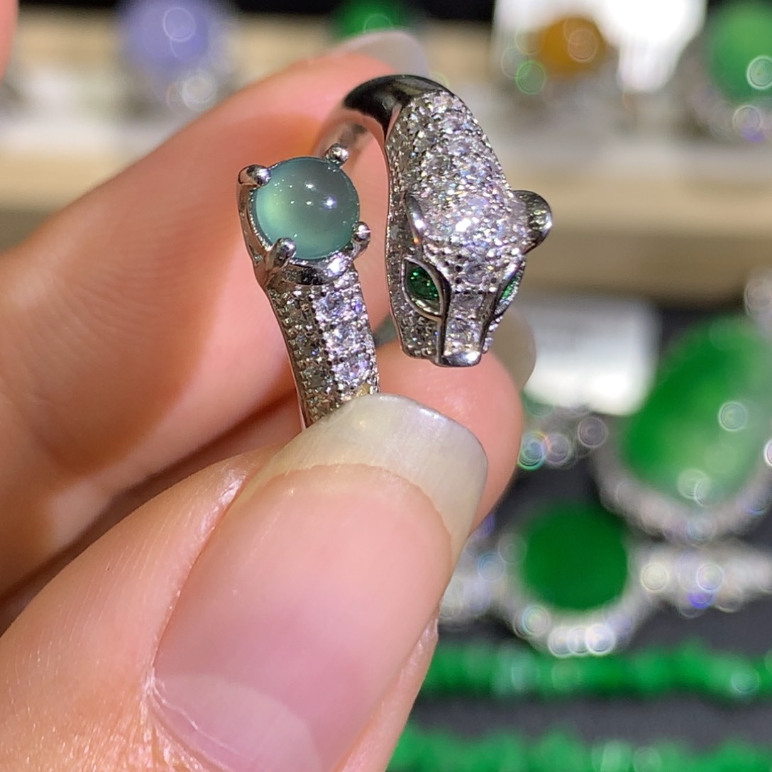 翡翠戒指银S925镶嵌8、