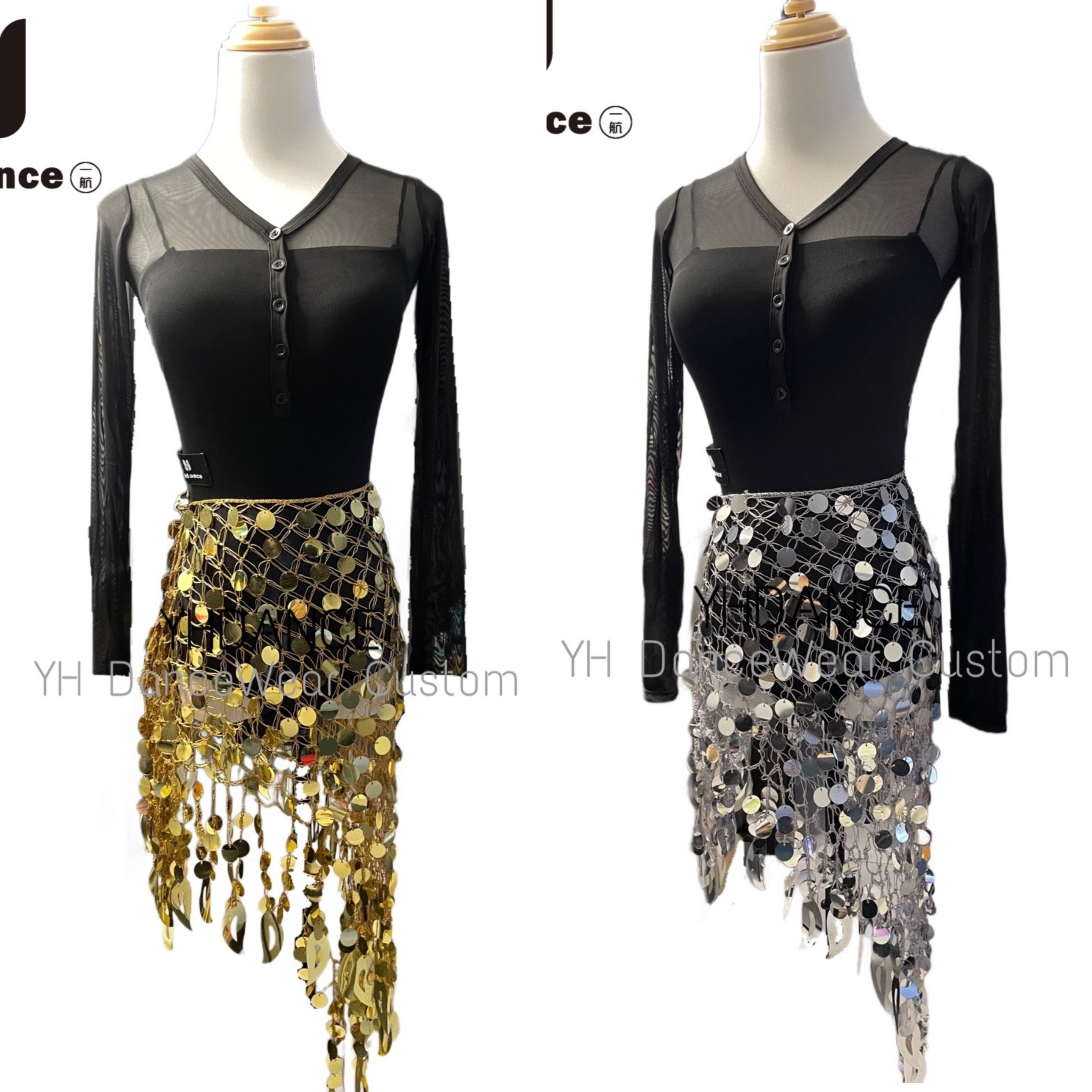 YHDANCE拉丁舞亮晶亮片流苏臀斤一件C326