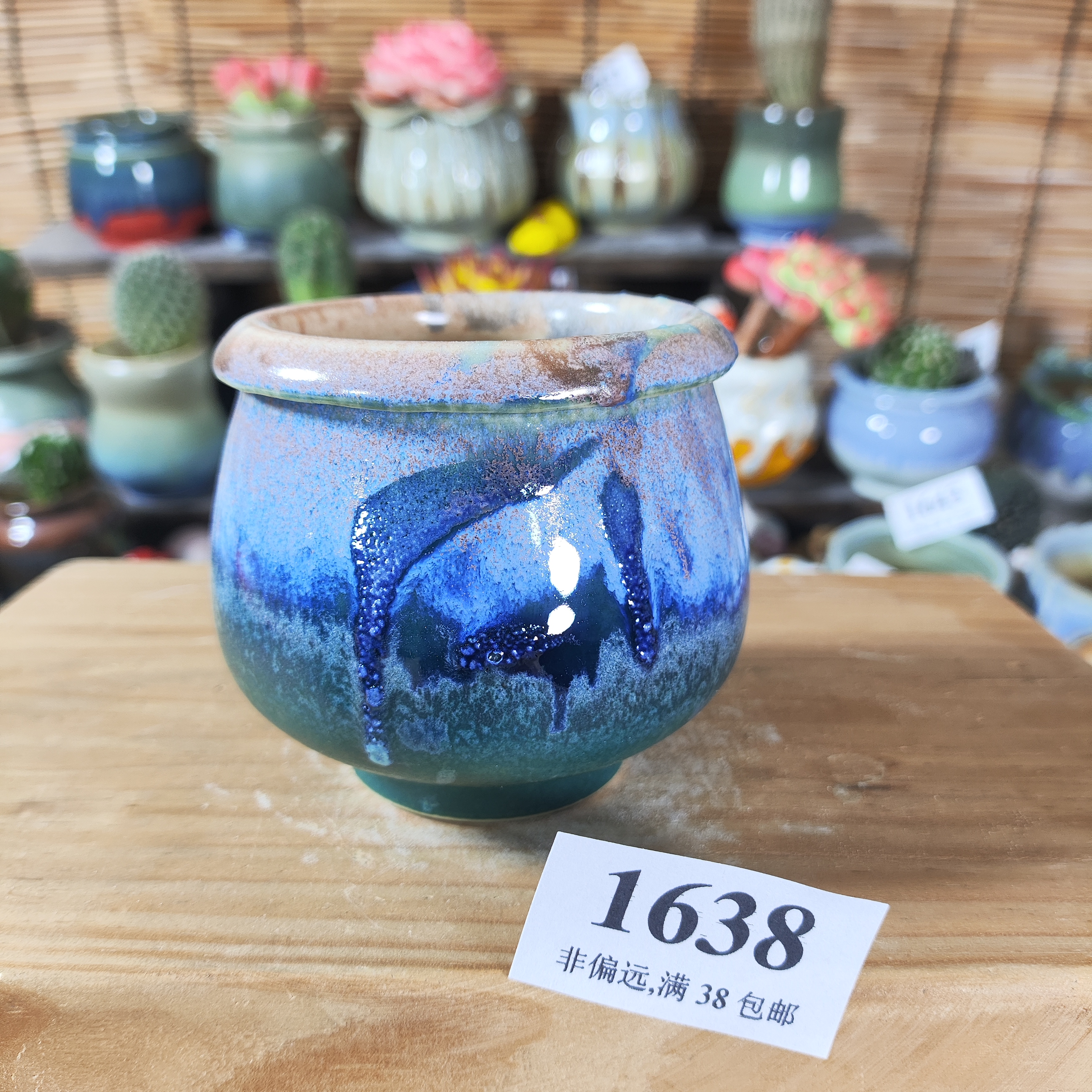 口5.5高7，1638手工创意多肉花盆摆件迷你多景德镇纯手工制做