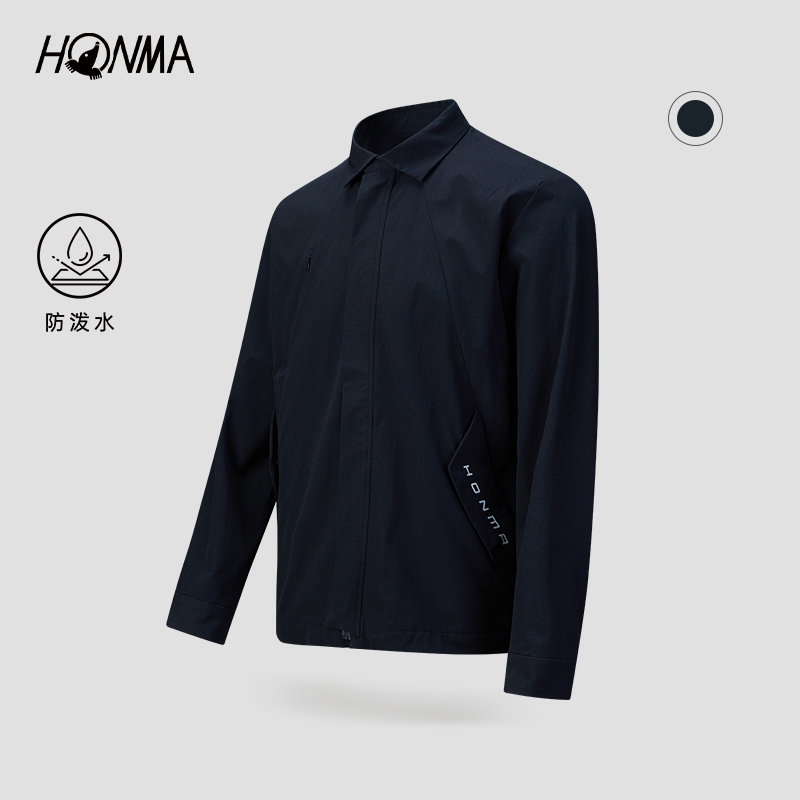 HONMA男士外套轻盈透气休闲百搭柔软亲肤翻领弹力夹克HMKC302L013