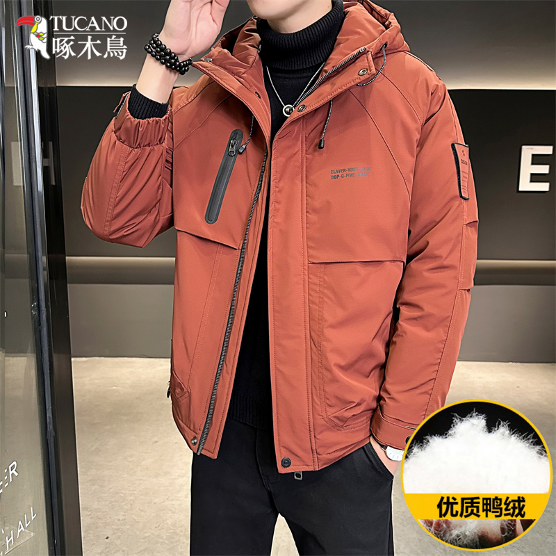 TUCANO/啄木鳥冬季休闲工装连帽羽绒服男士加厚保暖鸭绒外套2342