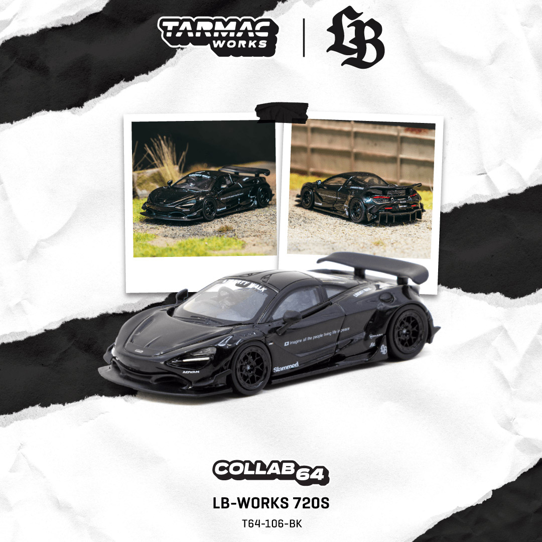 预售 TW 1:64 LB-WORKS 迈凯伦720S Black 黑色 合金收藏汽车模型