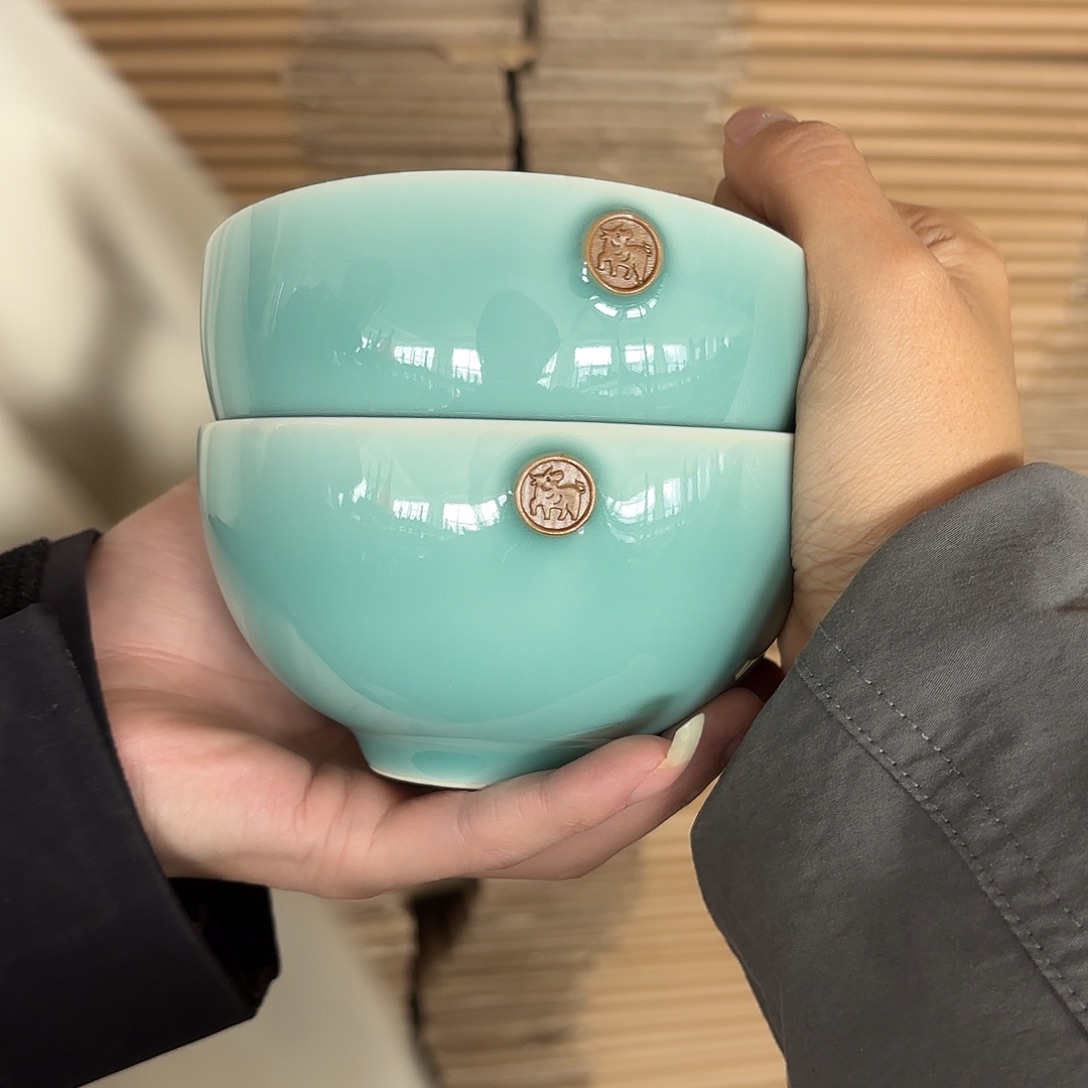 龙泉云间青瓷小米茶器